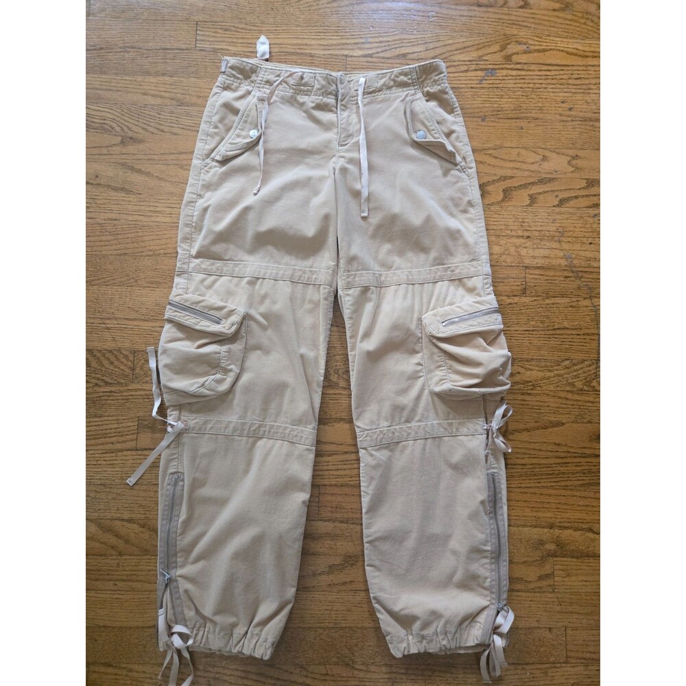 BCBG Maxazria Womens Corduroy Cargo Utility Pants Ankle Zip Size 0